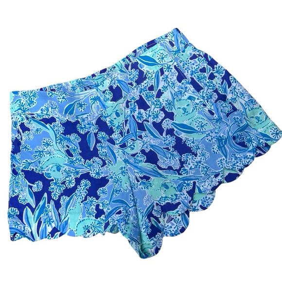 Lilly Pulitzer Dahlia Shorts Scallop Hem Royal Purple Koalafications Size XL